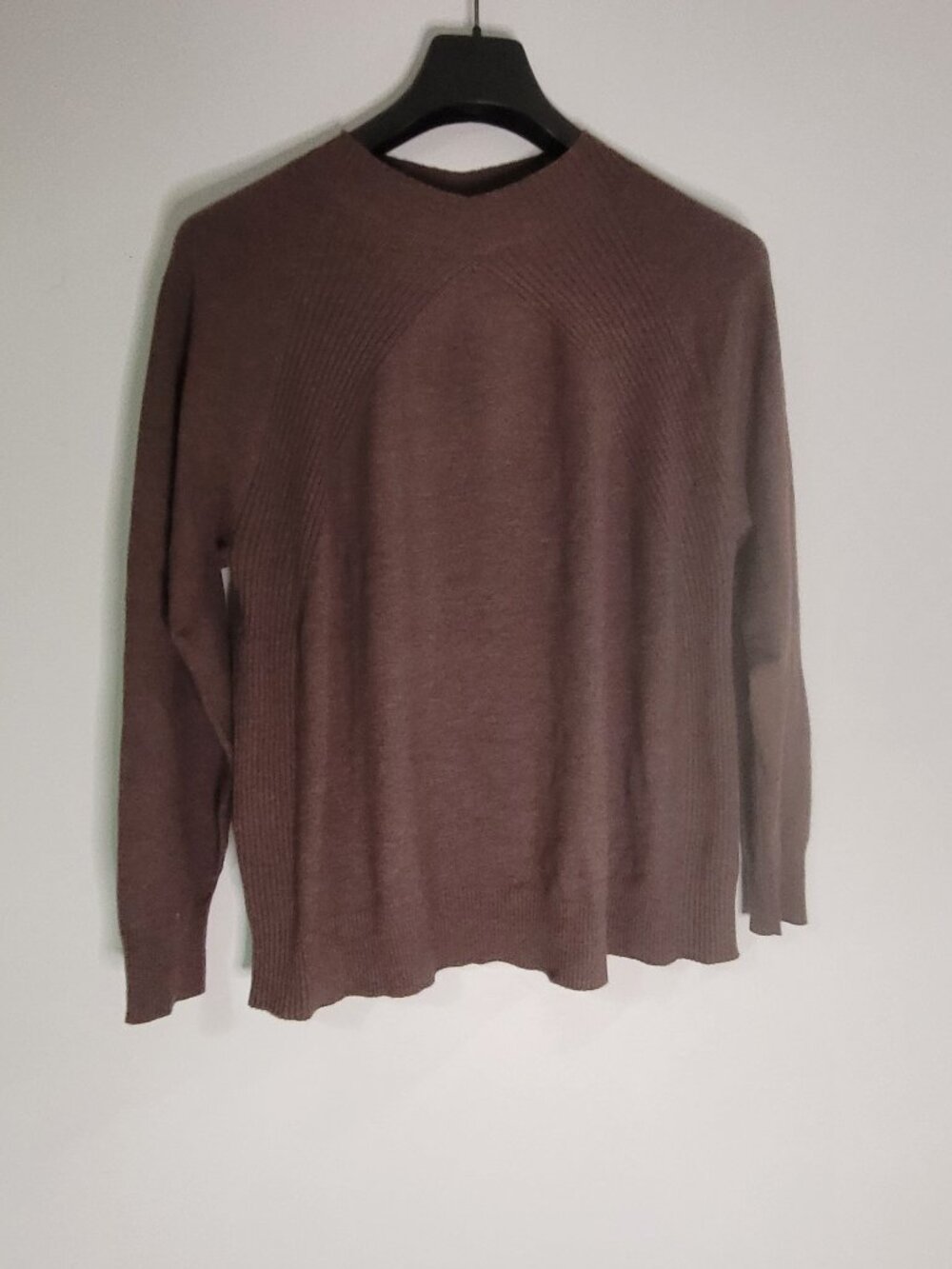 Vila Milano Women’s XL Brown Ribbed Knit Sweater Mock Neck Pullover